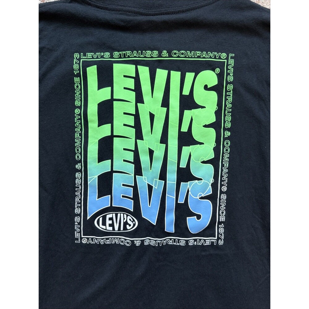 Levi's Boys Tee Shirt L 14/16 Black Trademark Logo Short Sleeve Skater Spring - Picture 5 of 5